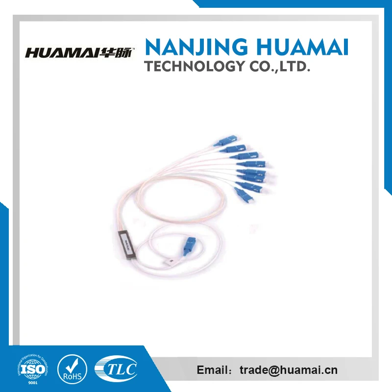 Слабый разветвитель plc 1260-1650nm ftth fanout, оптический разветвитель, 1X8 PLC разветвитель