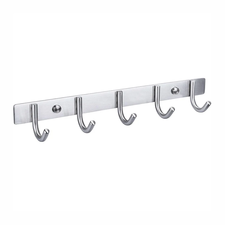 
Simple Design Coat Hook Stainless Steel Wall Mount Hook Rail for Bathroom 