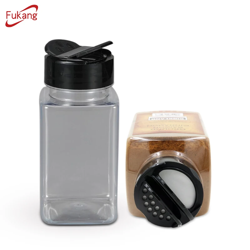 Small 150Ml Round Food Grade Sea Salt Seasoning Packaging Pet Plastic Bottle Clear Spice Container With Black Butterfly Flip Cap