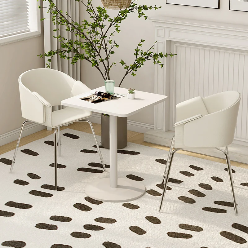 Hot Selling Custom Color Metal Milk Tea Shop Cafe Restaurant Square Small Table Commercial Table And Chair