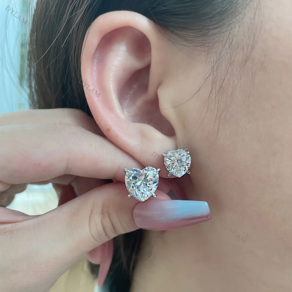 2022 Trendy Dainty Jewelry Minimalist Bling 925 Sterling Silver Big 5A Zircon Custom Designer Fashion Stud Earrings