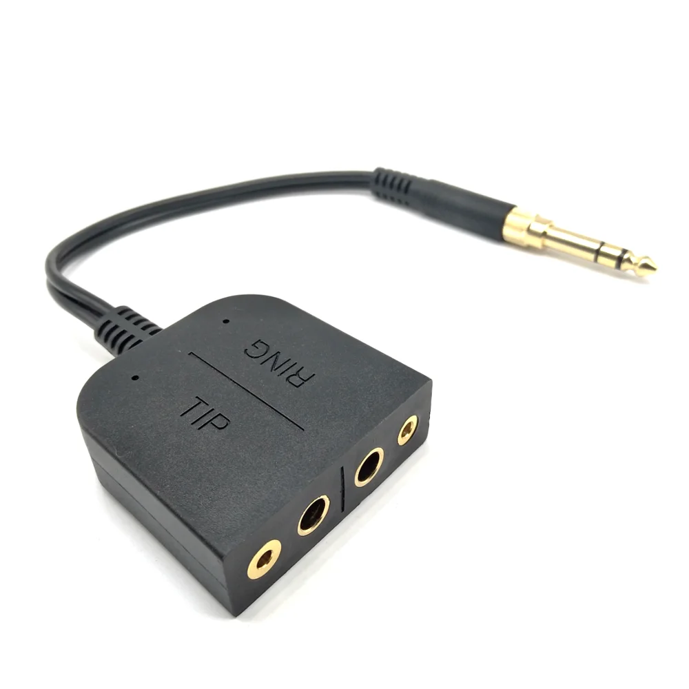 6.35mm Stereo Phone Jack Male To Dual 6.35mm Stereo Phone Jack And Dual 3.5mm Stereo Phone Jack Spliter Pigtail Cable