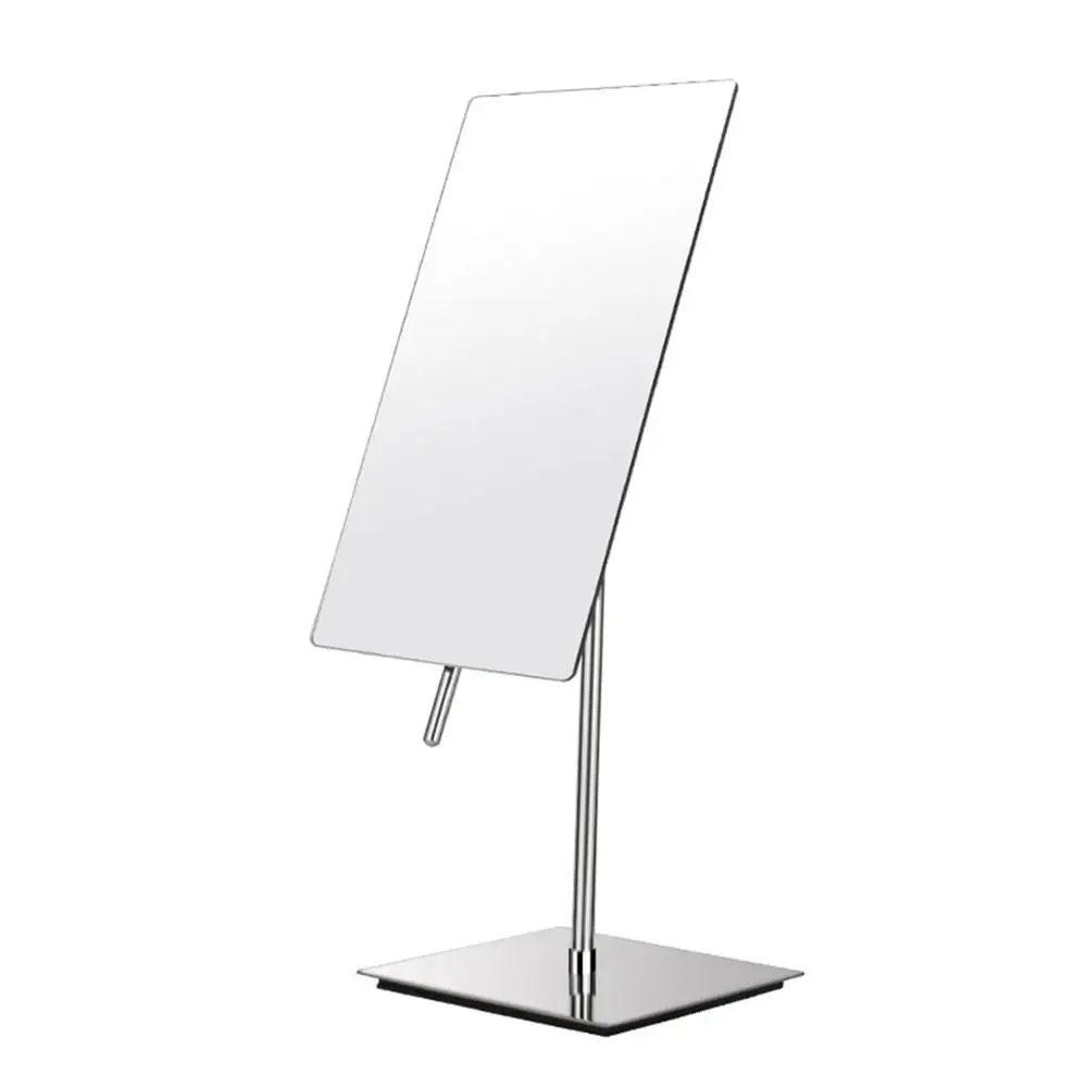 Hotel luxury stainless steel rectangular desktop vertical bathroom mirror and makeup mirror