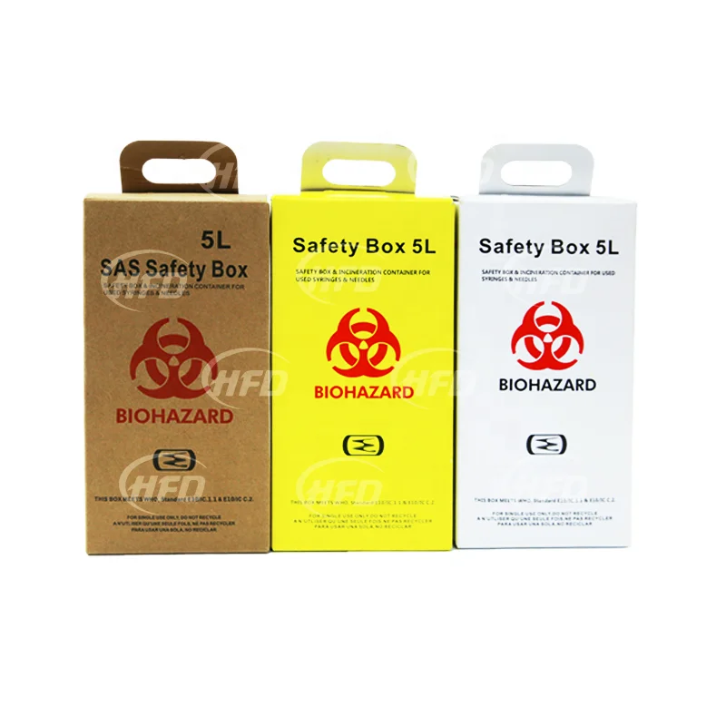 2023 New Design Wholesale 5L/7L/10L/15L/20L ISO 13485 Needle Disposal Sharps Box safety box