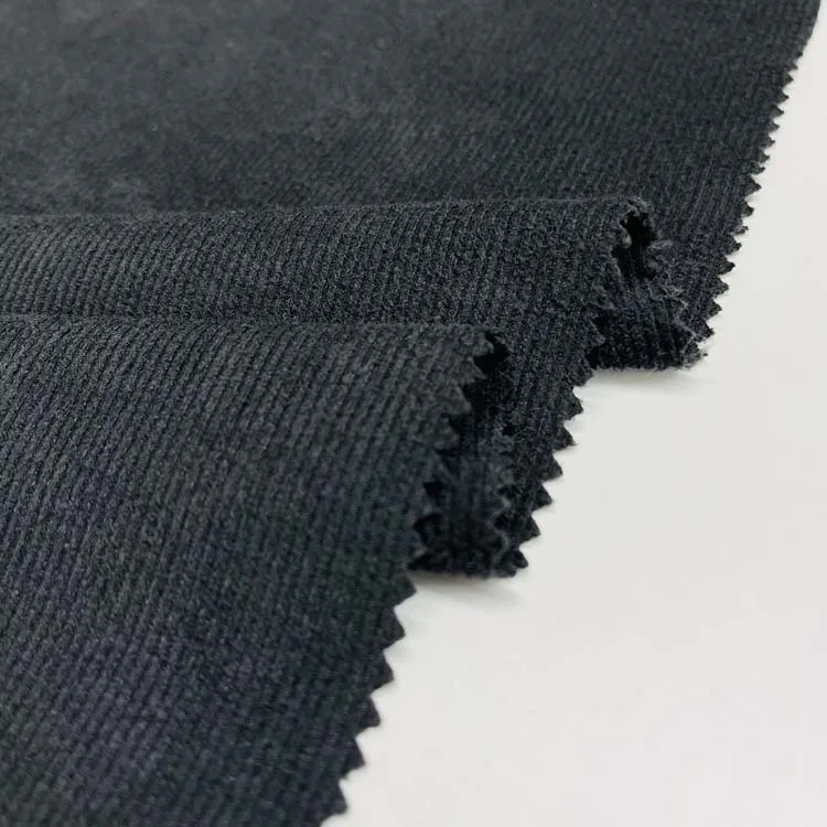 Light Weight 92% Polyester 8% Spandex Suede Fabric Spandex Knitting Rib Fabric Sky Blue