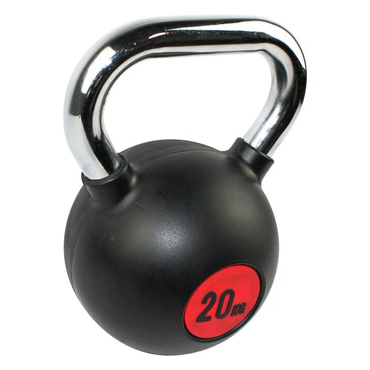 Factory wholesale Colorful Gym Fitness rubber Coated Cast Iron Custom Logo Color Weights Rubber Kettlebell