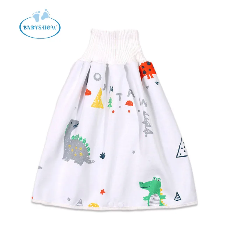 Babyshow High Waist Waterproof Training Skirt for Children Low MOQ Baby Learning Diaper Washable High Elastic Belly Pants