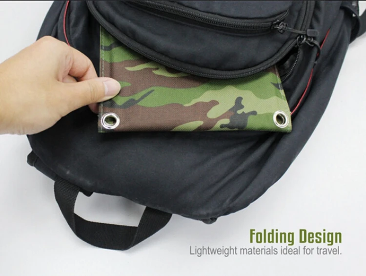 Outdoor solar phone charger backpacking foldable solar charger portable solar panel for tablet and phones