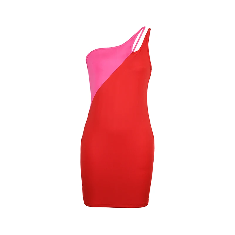 SXY Cut Out One Shoulder Strap  Bodycon Dress