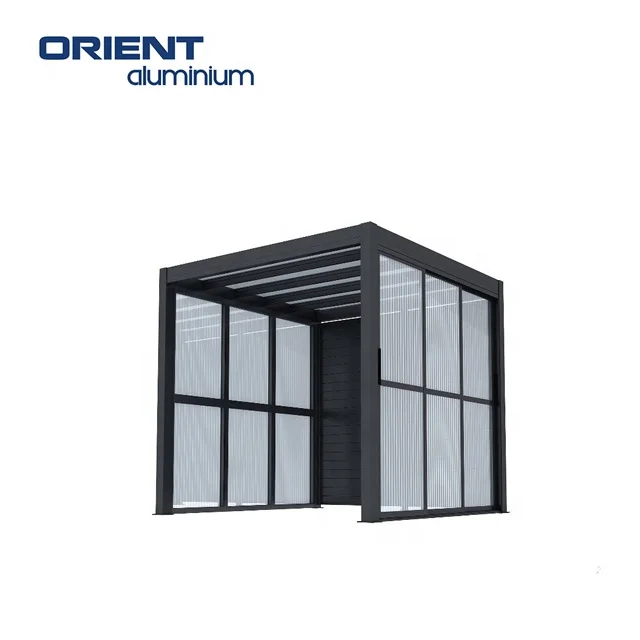 Garden Sun Shade Waterproof Aluminium Patio Roof Pergola Roofing Patio Cover Roof Aluminum Glass Outdoor Aluminum Patio Cover