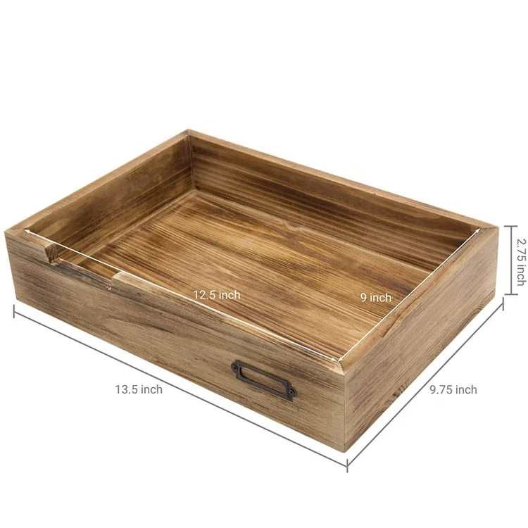 office wholesale rustic wooden notebook tray organizer for file