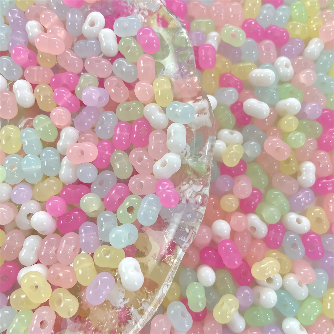 Hot Sale 3*6mm Colorful Peanut Beads Plastic Acrylic Seed with Holes