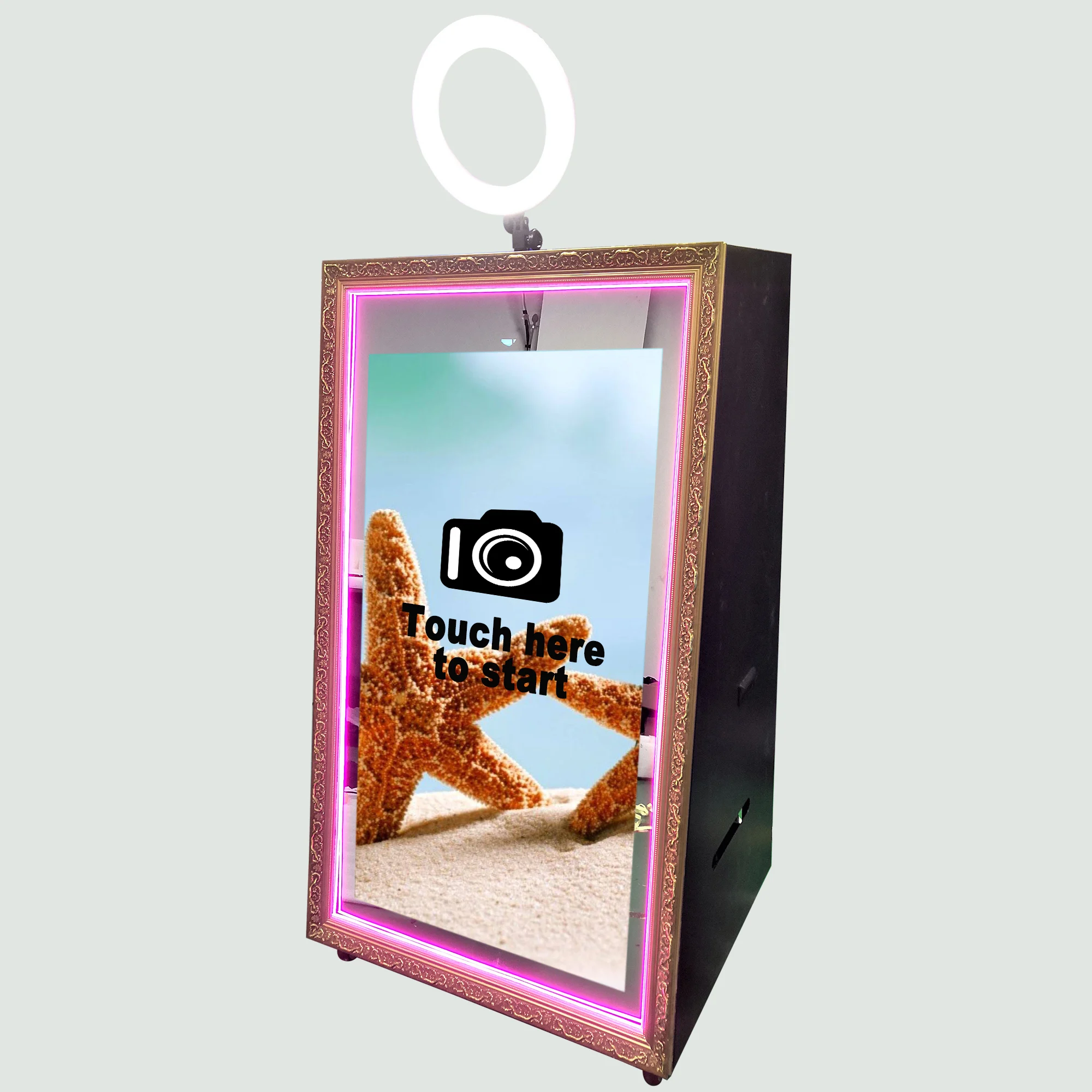  65 дюймов волшебное зеркало photo booth автоматический фото с объектива камеры