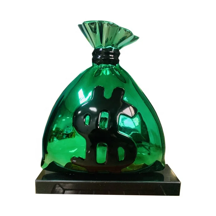 Hot-sale Creative Popular Resin Indoor Home Decor Sculpture Resin Dollar Money Bag Sculpture for Home Office Shop Hotel Decor