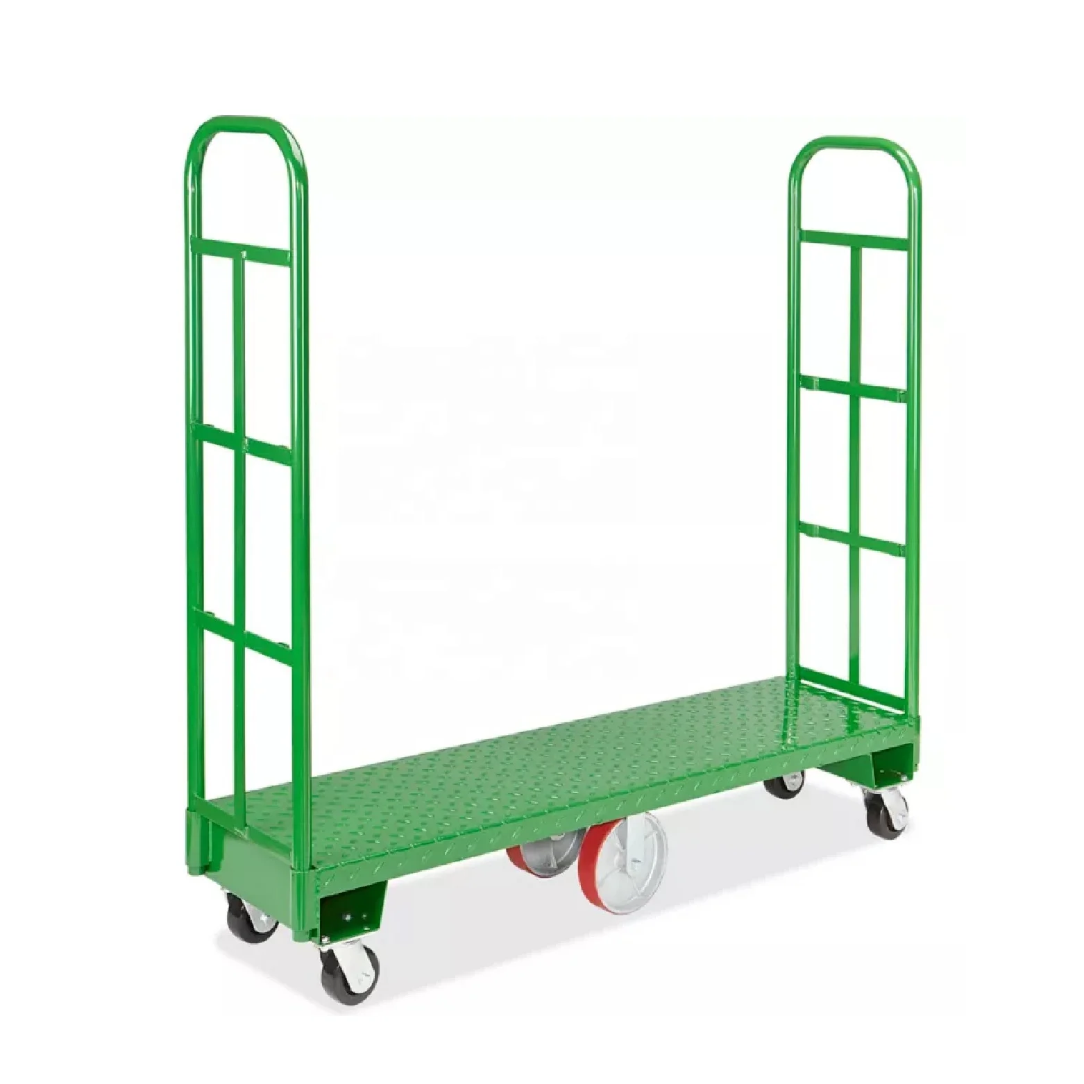 Industrial warehouse heavy duty u-boat platform truck trolley cart with six wheels