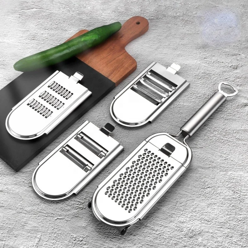 Stainless steel 5 in 1 set vegetable cutter beer opener potato shredder cucumber peeler slicer garlic grater kitchen chopper