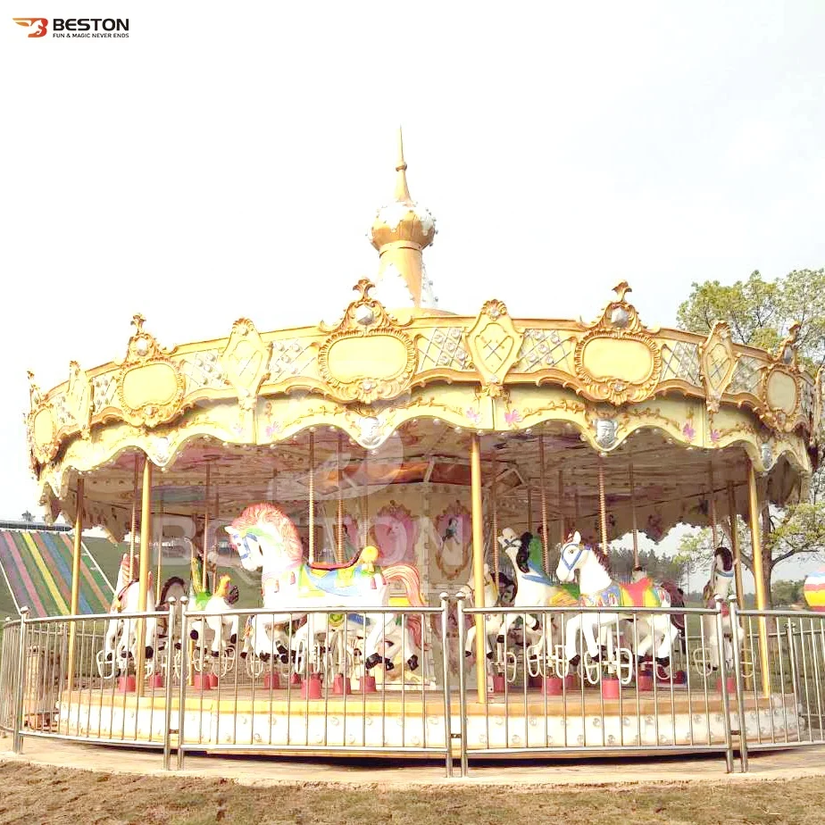 Beston Outdoor Amusement Equipment Amusement Park Rides Luxury Kids Carousel For Sale