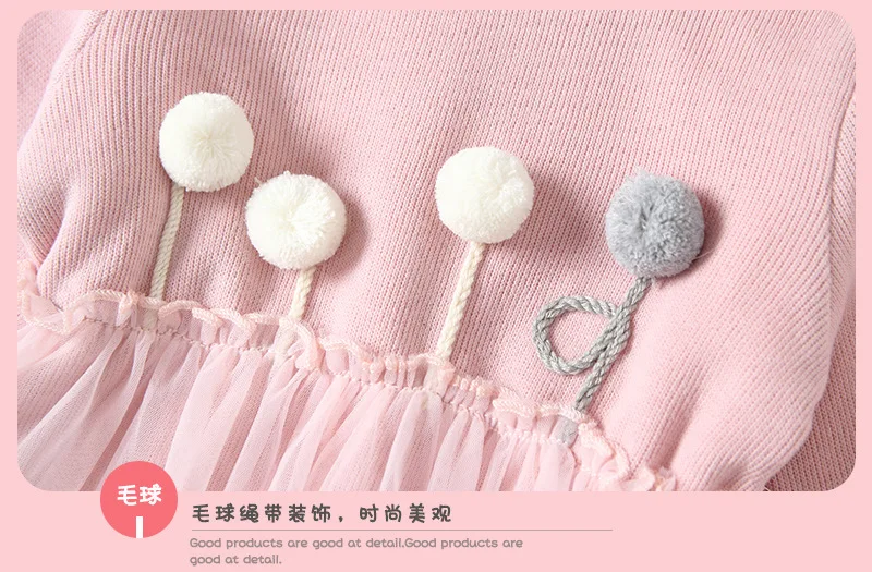 
design long sleeve autumn winter little girls dress Button-Up Yoke Dress 