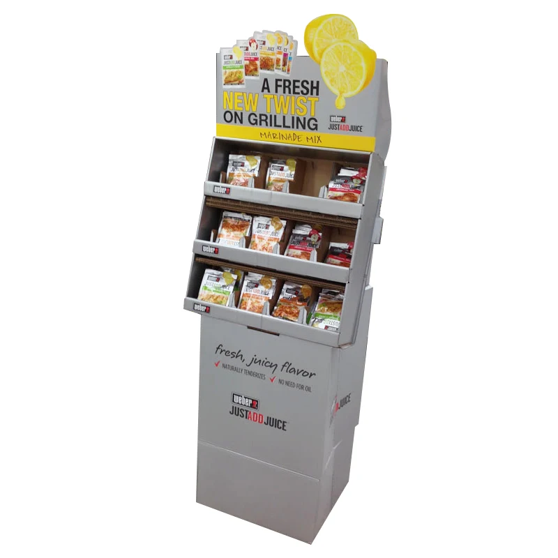 Customized Corrugated Paper Matt Lamination Economical Shop Bread Racking Display