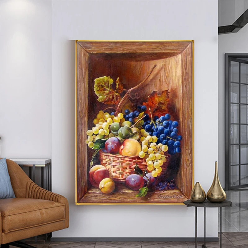 Wall Art Interior Decoration Painting Classical Still Life Painting Hand-painted Oil Painting Wine Fragrant Flowers