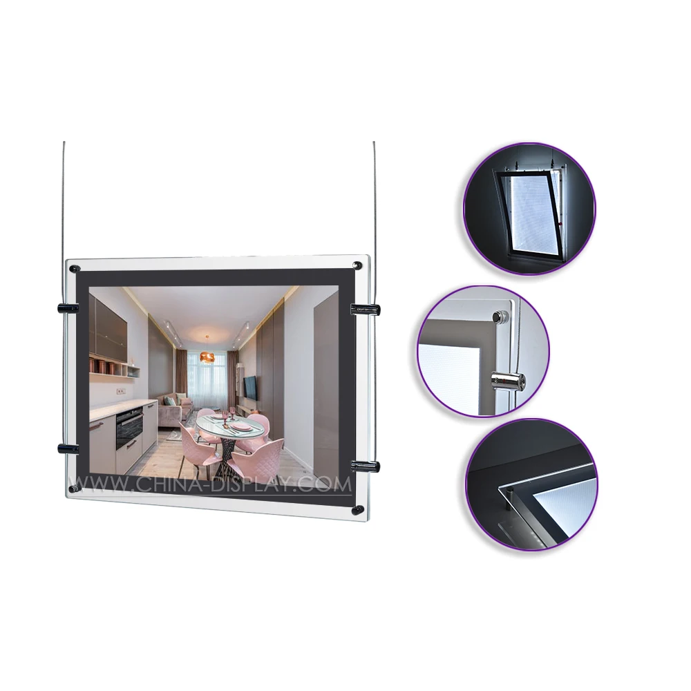 High quality acrylic board illuminated signs shop restaurant decorative light boxes real estate led window display light box