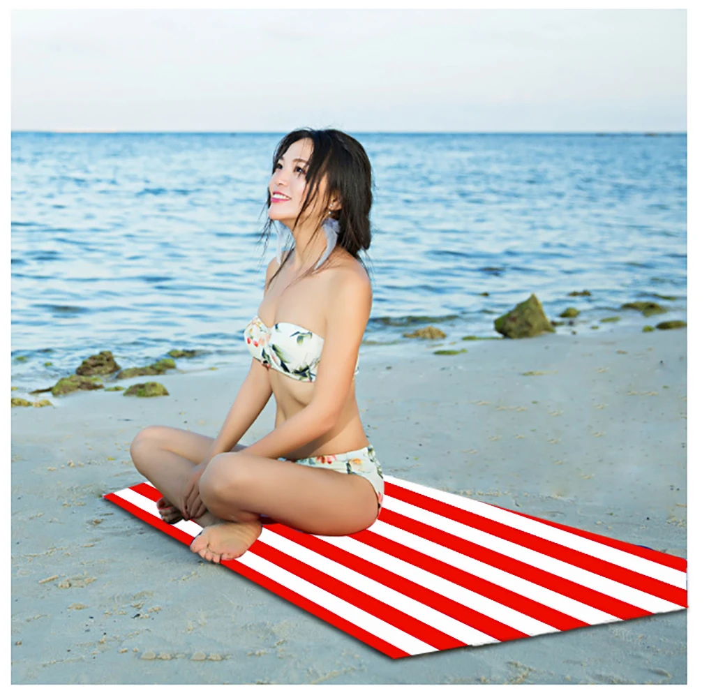 Wholesale 80*160CM Quick Dry Sand-Free Soft Cotton Microfiber Beach Towel with Custom Logo Print Sports Cartoon Pattern Summer