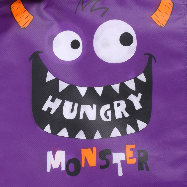 Laminated non-woven shopping bag with halloween themed pattern to customize the logo you need