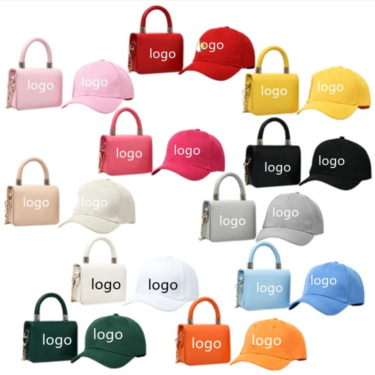 2021 designer custom handbag rhinestone baseball  hat famous brands ny hat and purses set bags