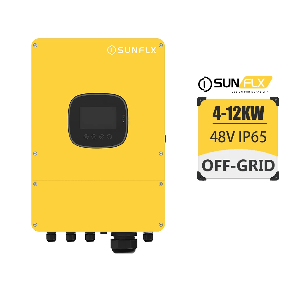 Sunflx 5500W 5.5kw ON OFF GRID hybrid solar power inverter 48V 100Ah solar inverter MPPT without battery IP65 outdoor