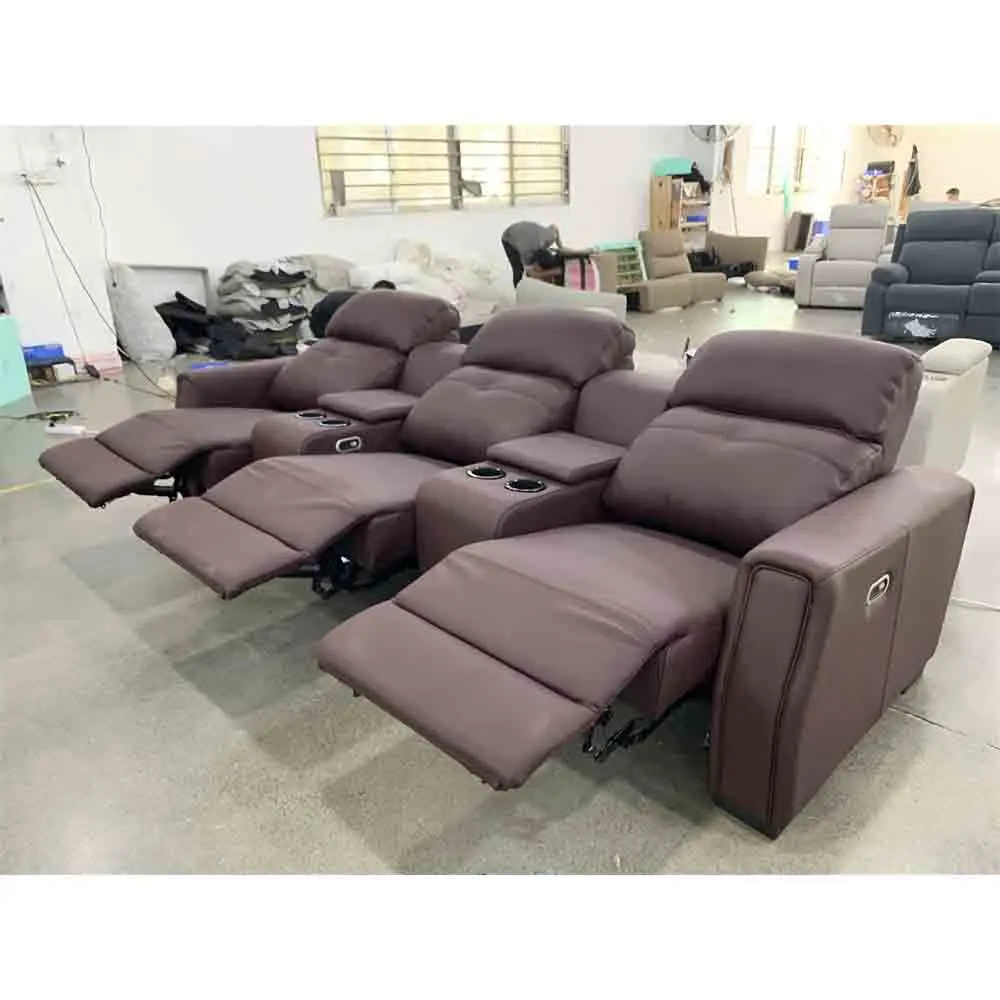 Luxury Electric Cinema Seat Lazy Boy Leather Sofa Set Sectional Recliner Home Theater Chair