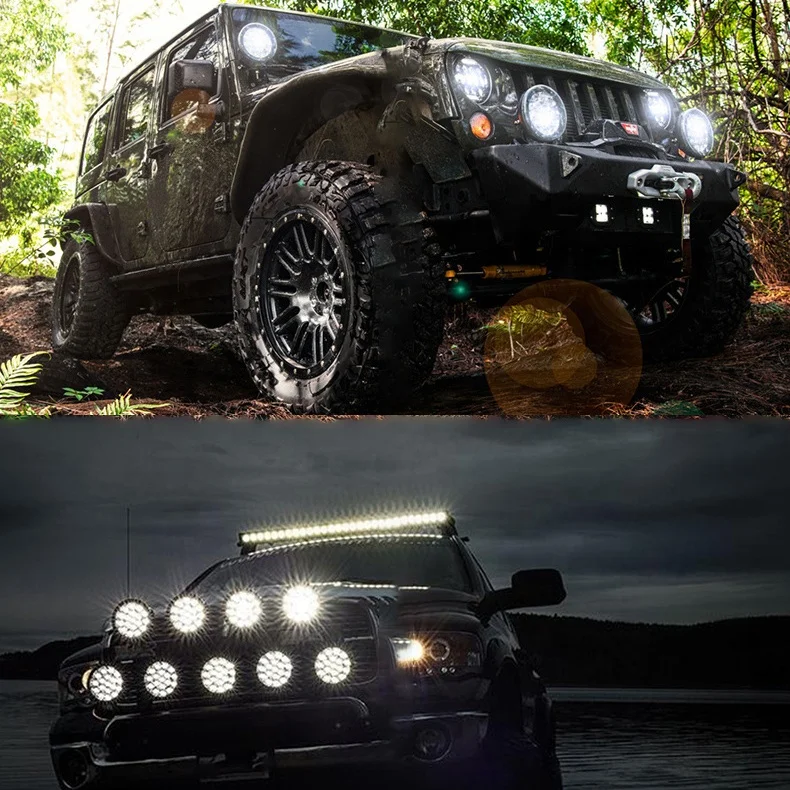 Hot Sale Aurora 5 inch round trucks offroad Lights 4x4 tractors 80watts led driving work light