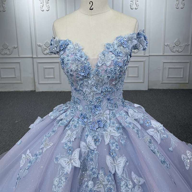 Jancember 6530 Elegant Blue Off The Shoulder Ball Gown Quinceanera Evening Dresses