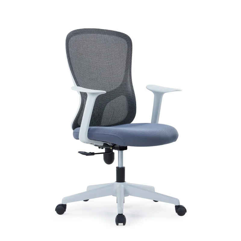 Mesh Ergonomic Executive Office Chair Medium Back Staff Work Office Chairs With Fixed PP Armrest Modern Office Swivel Chair