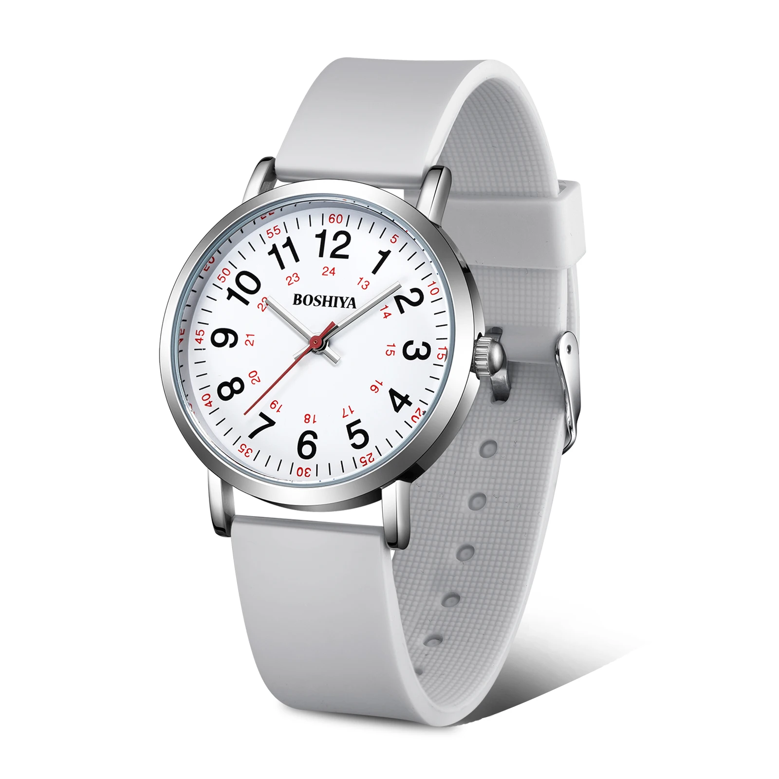 Customized nurse watch simple pocket rubber medical silicone tape watch for male and female