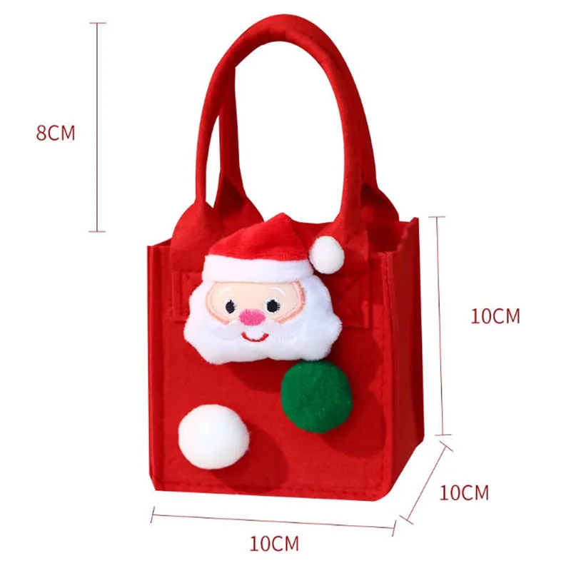 Felt Leather Wedding Favors christmas Gift Bag Portable  Candy Box Basket Mini RPET santa sack For Candies polyester