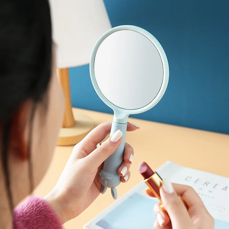 Hand Mirror With Handle Traveling Vanity Mirror  Beauty Light Small Makeup Mirror