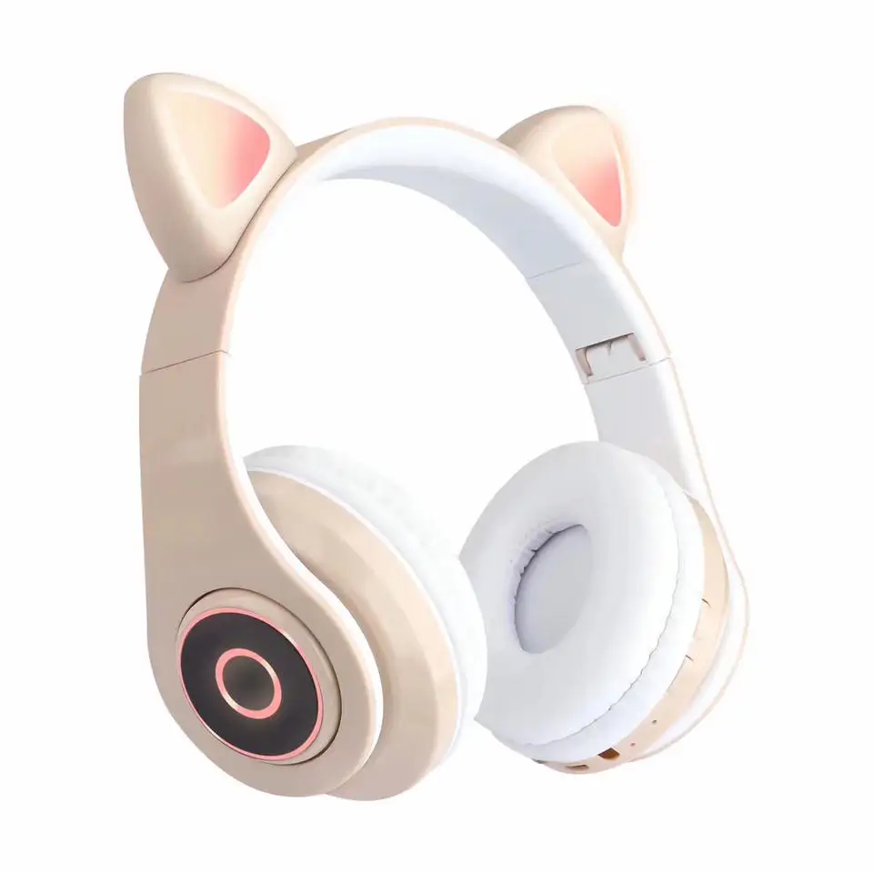 True Stereo Gaming headphone Earphone V5.0 Bt in ear Earbuds Anc Headphones B39 Girls Cute earphone with cat ears