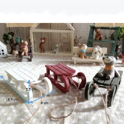 Производство 14 см рождественские снежные сани для украшения кукольного домика