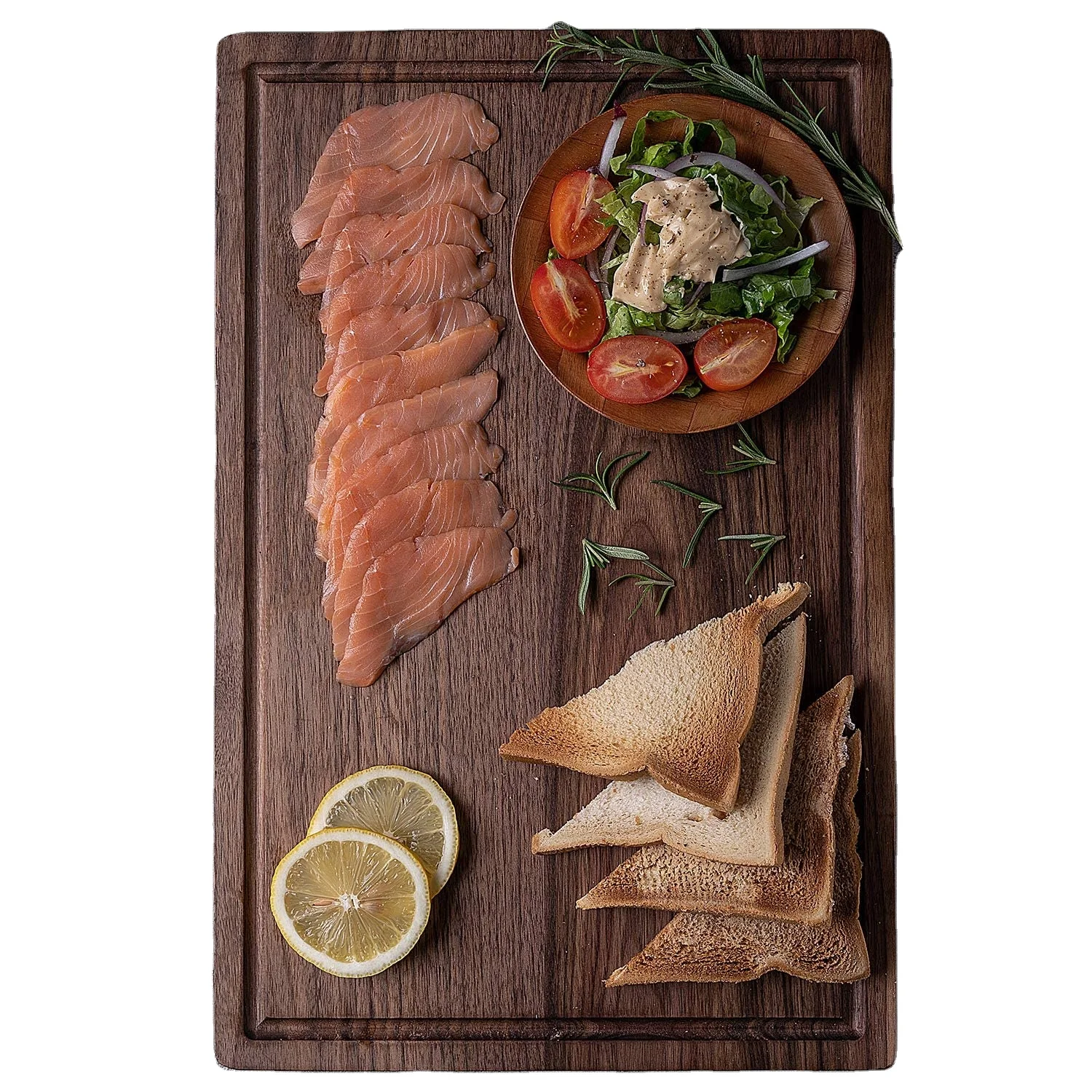 
Wood Cutting Board Reversible Cutting Board for Kitchen with Deep Juice Groove 