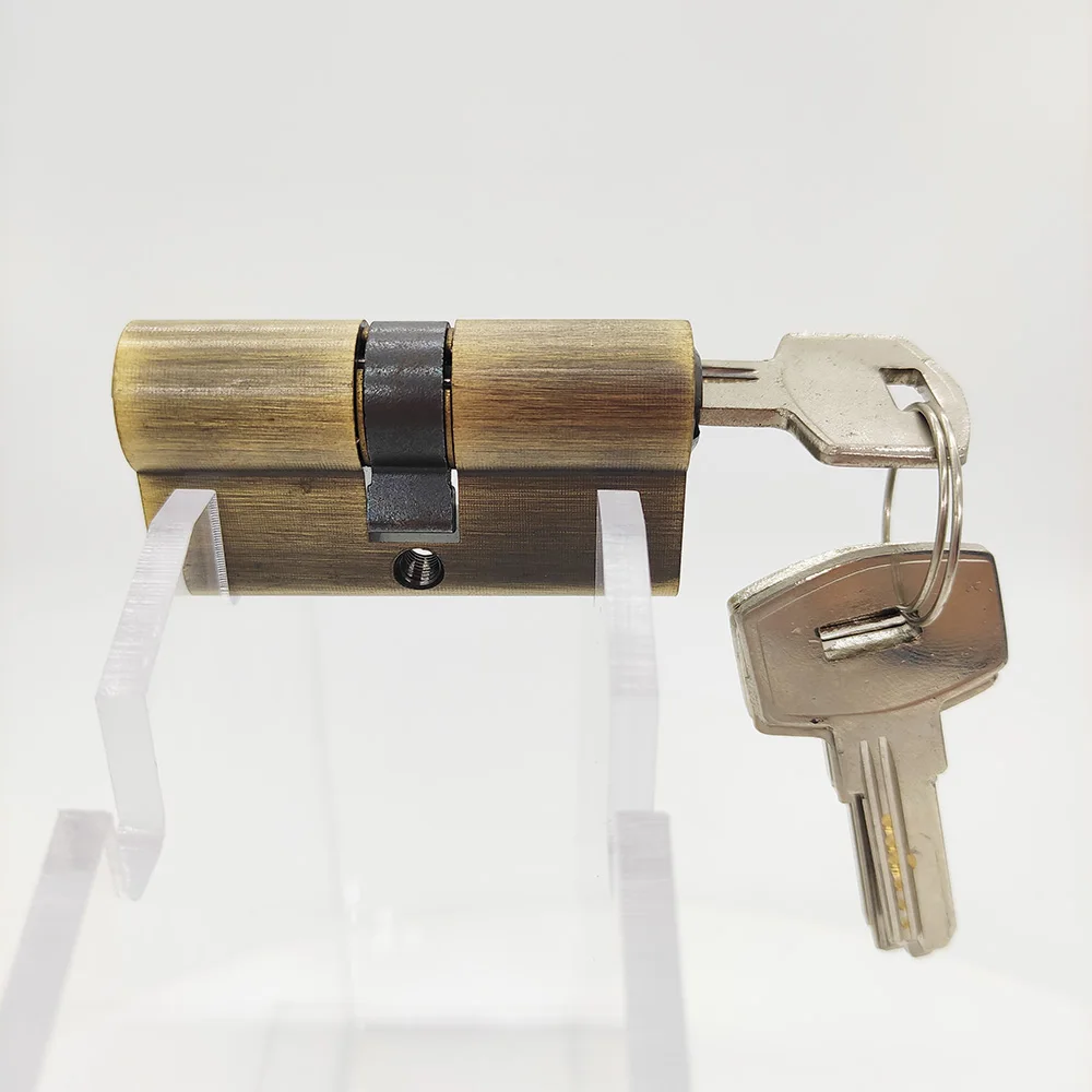 brass zinc alloy aluminum euro 60mm security door lock cylinder