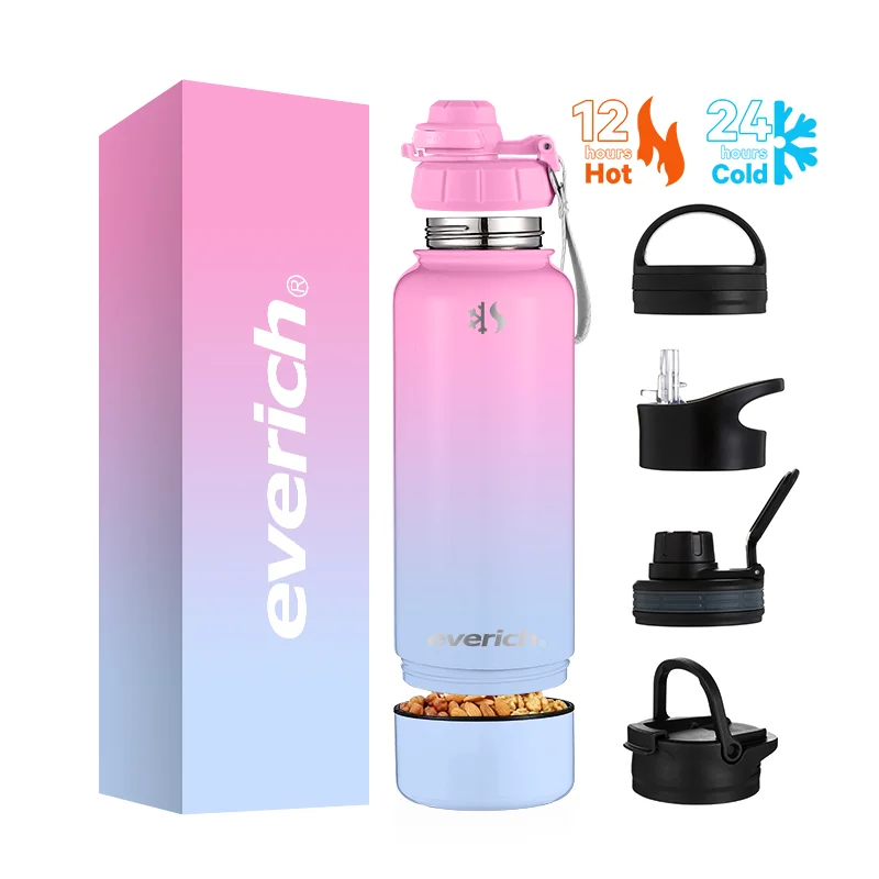 32oz Stainless Steel Sports Water Bottle Insulated Vacuum Flask with Wide Mouth Applicable for Boiling Water