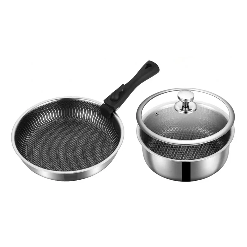 Honeycomb Frying Pan Ceramic Coating Pots and Pans Kitchen Cooking Cookware Set