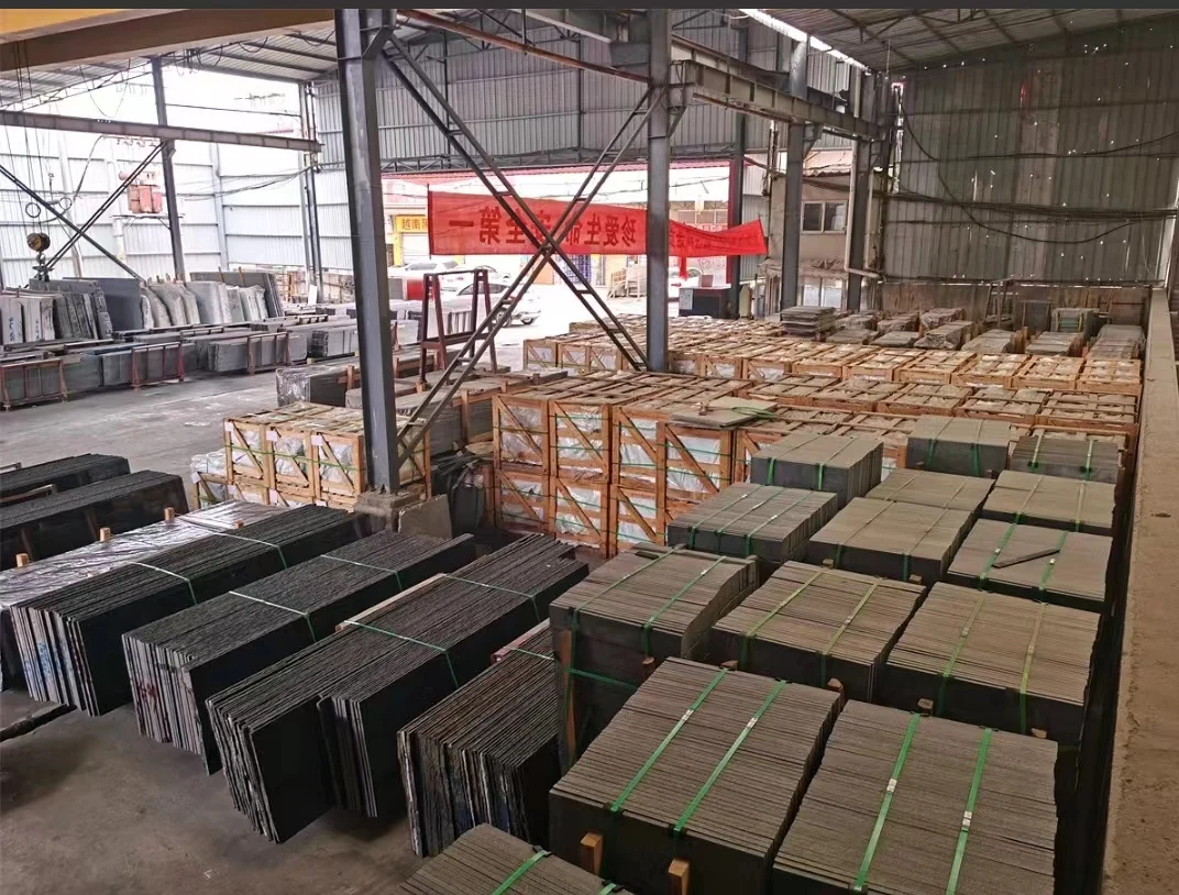 China polished Black Galaxy granite floor tiels paving stone