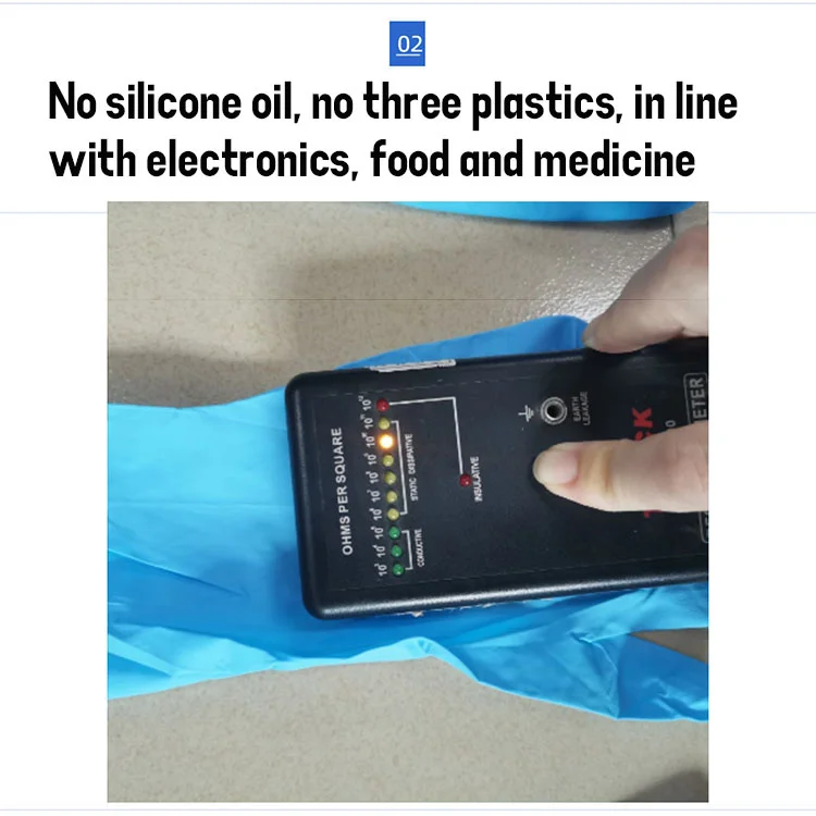 Custom waterproof 16 inch 6 mil cleanroom lab nitrile antistatic touch screen long safety work chemical elbow length gloves