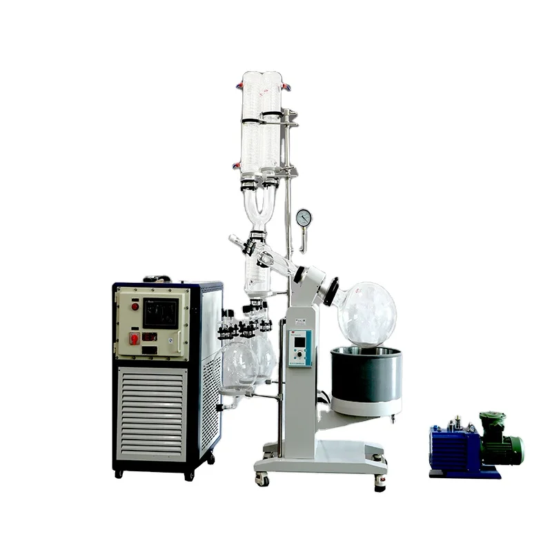 China supplier lab 20l rotary evaporator with vacuum and chiller greatwall rotary evaporator