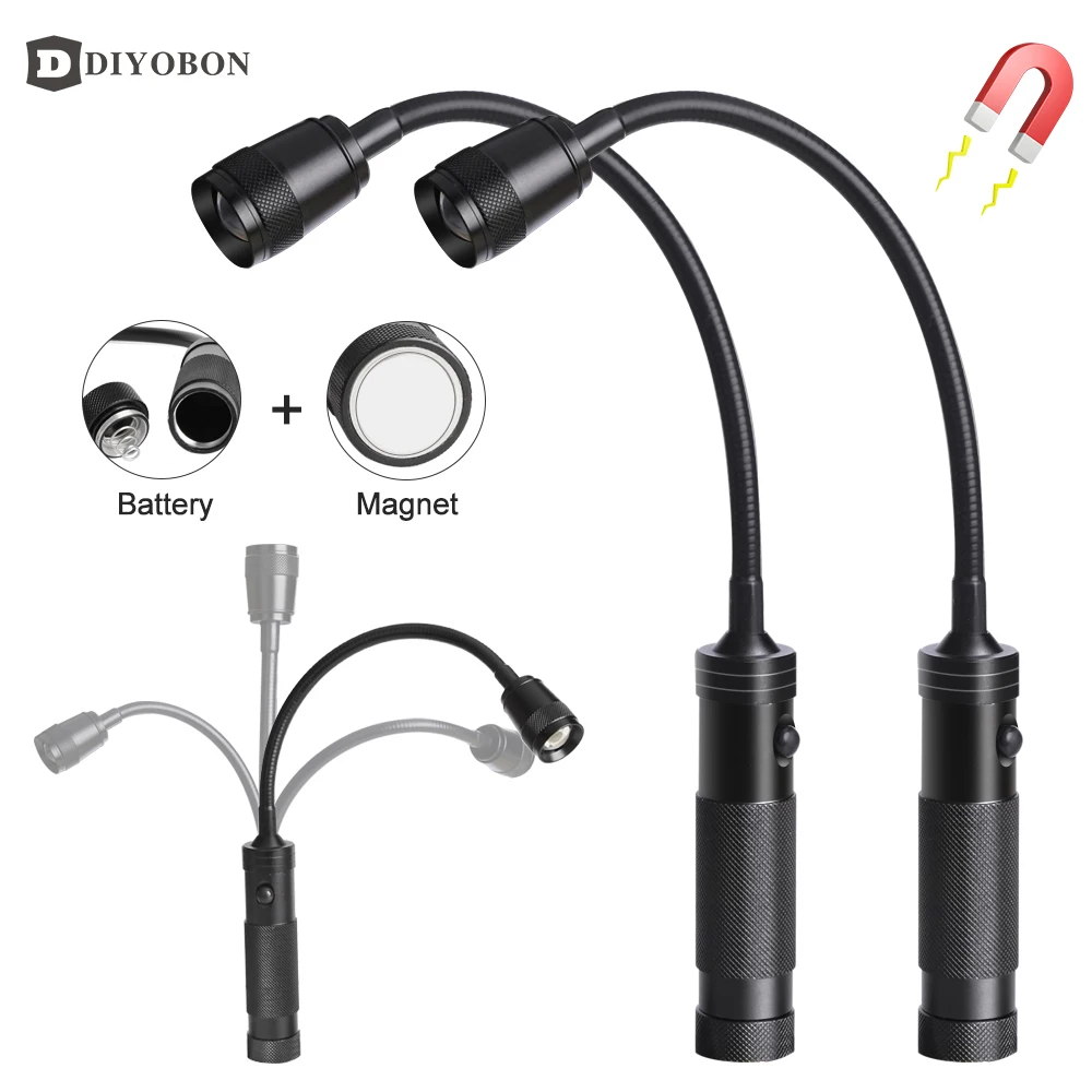 Magnetic LED Work Light Ultra-Bright Barbecue Grill Lights With Battery Waterproof 360 Degree Flexible Gooseneck Lamps For BBQ