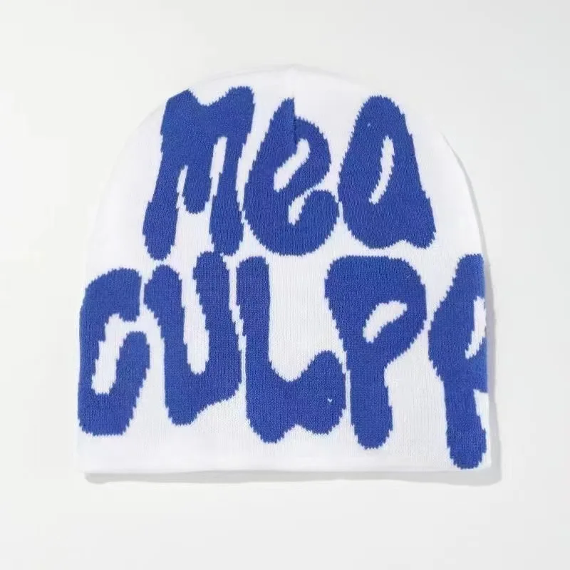 Y2K letter jacquard knitted popular hip hop Unisex casual comfortable soft low price custom blank solid color Winter Warm Beanie