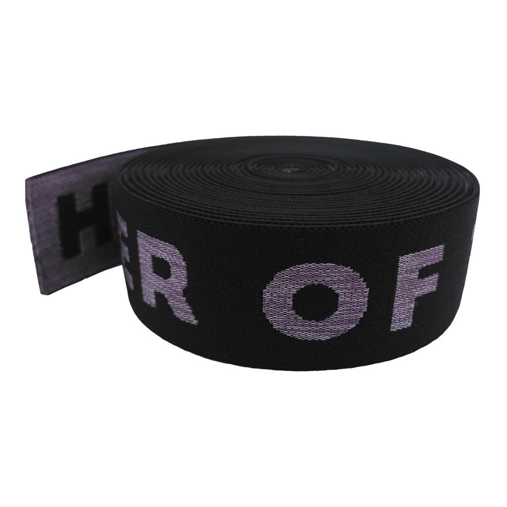 Factory wholesale price custom polyester bias jacquard webbing 1 inch rubber spandex elastic band