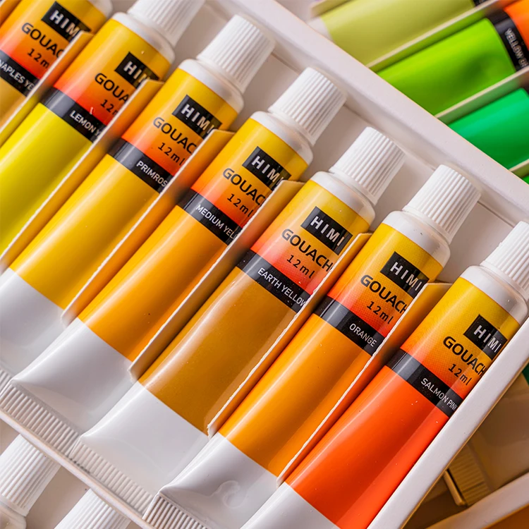 Miya himi 18 colors 12ml custom modern gouache finger paint for kids