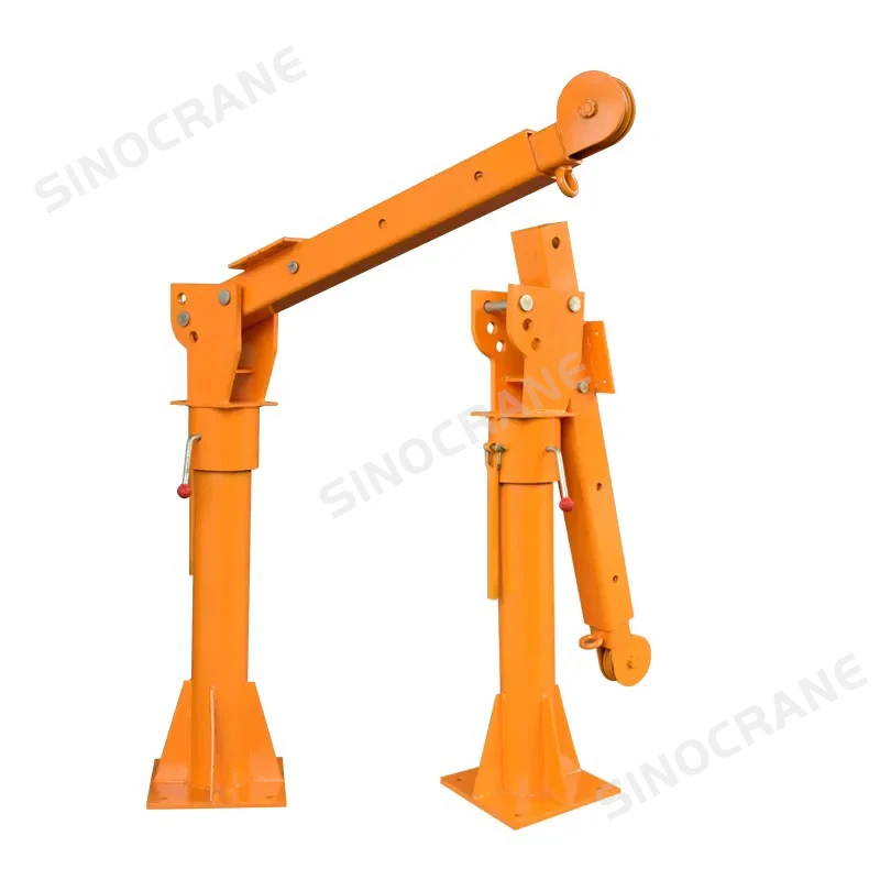 Sinocrane Mini Log Trailer Mini Hydraulic Truck Lifting Crane 12v 24v Mini Pick Up Truck Mounted Jib Crane